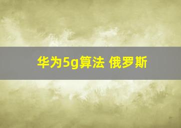 华为5g算法 俄罗斯